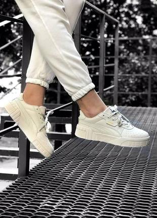 Puma cali basket grey cream3 фото