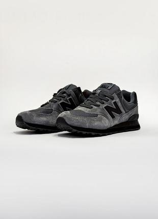 New balance 574 dark grey v23 фото