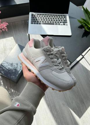 New balance 574 grey pink white