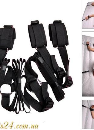 Bdsm набор для связывания и фиксации наручники лента путы для привязывания к кровати