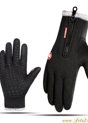 Зимові сенсорні рукавички хутряні, утеплені, флісові (для сенсорних екранів телефонів) чорні s