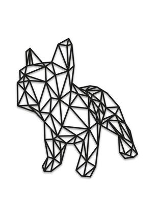 Декоративная деревянная картина абстрактная модульная полигональная панно "bulldog / бульдог"