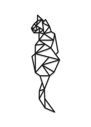 Декоративная деревянная картина абстрактная модульная полигональная панно "cat / кот"1 фото