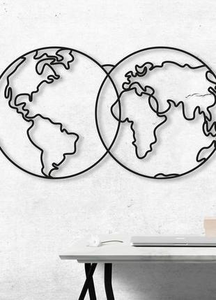 Декоративная деревянная картина абстрактная модульная полигональная панно world map / карта мира3 фото