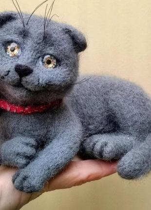 Валяная игрушка кот, британский кошка игрушка, валяные игрушки на заказ