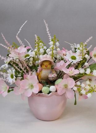 Композиція до великодня, пасхальний декор, великодня композиція,  весняні квіти1 фото