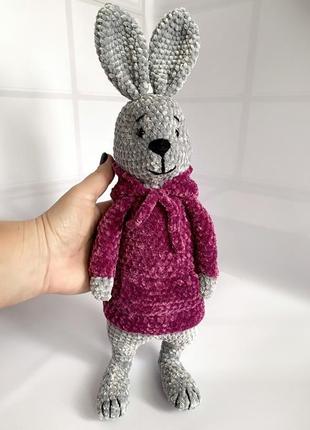 Кролик в светрі плюшевий3 фото