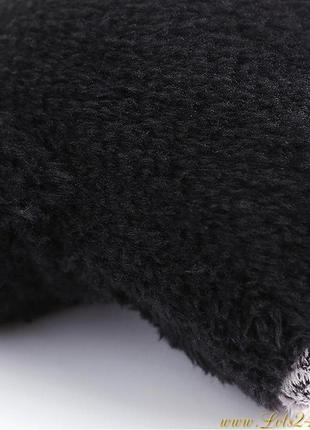 Зимние сенсорные перчатки меховые утепленные флисовые для сенсорных экранов телефонов черные m9 фото