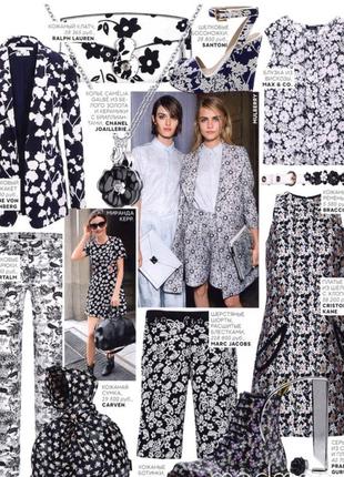 Блейзер монохром актуальний принт квіти baronia von gollas.