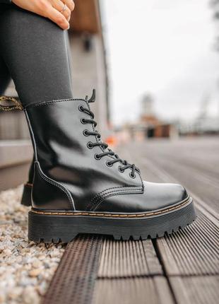 Dr. martens женские зимние ботинки мартинс на платформе9 фото