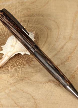 Авторучка дерев'яна, модель родстер - чорна пальма3 фото