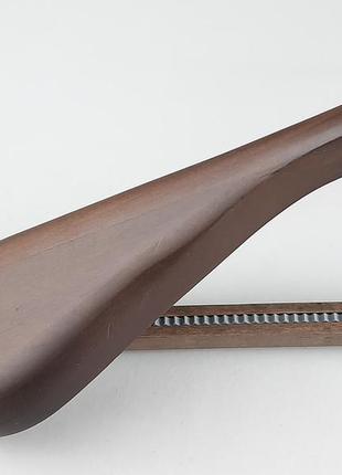 Довжина 45 см. плічка вішалки тремпеля дерев'яні широкі коричневого кольору5 фото