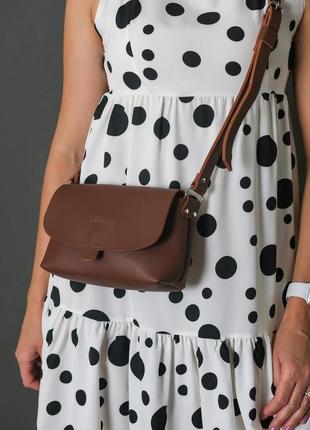 Шкіряна жіноча сумочка італьяночка, шкіра grand, колір віскі1 фото