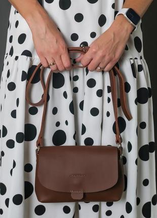 Шкіряна жіноча сумочка італьяночка, шкіра grand, колір віскі2 фото