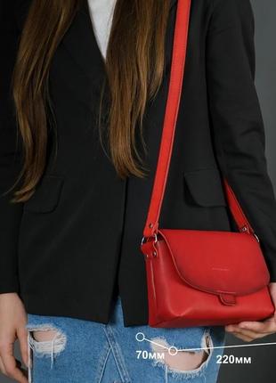 Шкіряна жіноча сумочка італьяночка, шкіра grand, колір чорний7 фото
