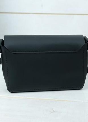 Шкіряна жіноча сумочка італьяночка, шкіра grand, колір чорний5 фото