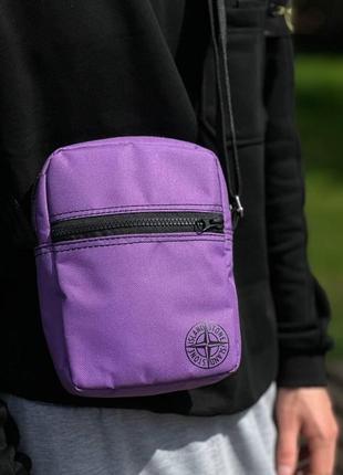 Мессенджер stone island фиолетовая сумка через плечо стон айленд барсетка