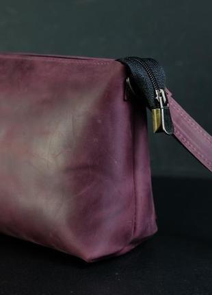 Кожаная сумка, сумочка лето, кожа crazy horse, цвет бордо4 фото