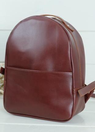 Женский кожаный рюкзак чикаго, натуральная кожа итальянский краст, цвет  вишня