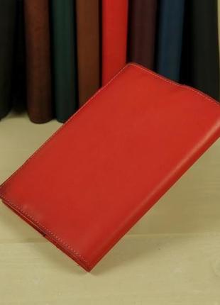 Кожаная обложка для блокнота а5 "модель № 2" кожа итальянский краст, цвет красный2 фото