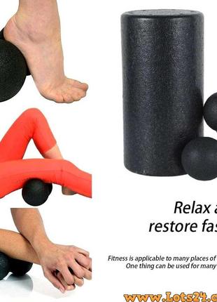 3шт валик для масажу тіла спини ніг стоп шиї хребта пінний масажний ролик для фітнесу та йоги3 фото