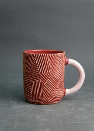 Чашка керамическая "геометрия", 550мл2 фото