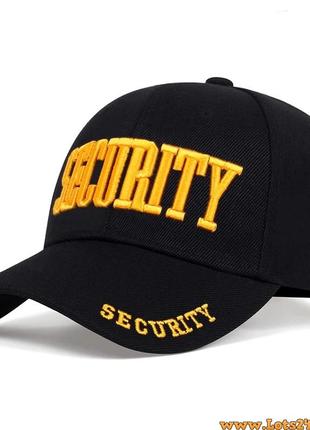 Бейсболка security охорона кепка охоронця security чорна золота