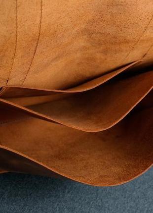 Мужская кожаная сумка "кемерон", винтажная кожа, цвет коньяк4 фото