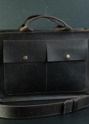 Мужская кожаная сумка "диего", винтажная кожа, цвет шоколад3 фото