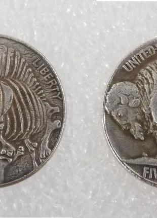 5 центов сша 1938 год бизон монета моргана сувенирная1 фото