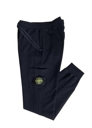 Спортивные брюки stone island / мужские стон айленд / темно синий.3 фото