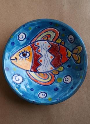 Тарелка керамическая декоративно-прикладная "рыба"