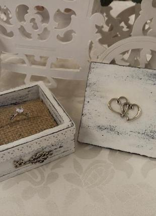 Шкатулка для обручальных колец коробочка для колец на свадьбу свадьба в стиле прованс рустик шебби7 фото