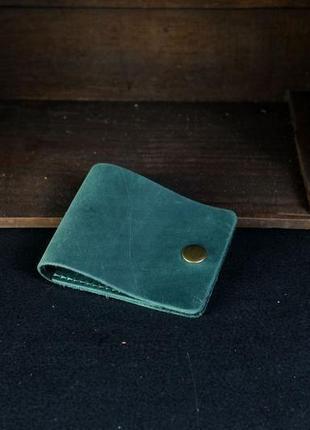 Кожаный кошелек жорик, кожа crazy horse, цвет зеленый3 фото