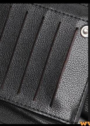 Кожаный мужской клатч curewe kerien портмоне кошелек бумажник черный7 фото