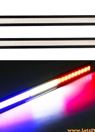 2шт дневные ходовые огни цветные гибкие 17см дхо drl cob led
