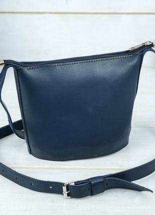 Кожаная женская сумочка эллис, кожа итальянский краст, цвет синий6 фото