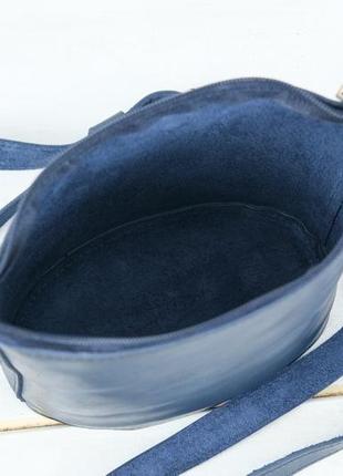Кожаная женская сумочка эллис, кожа итальянский краст, цвет синий5 фото