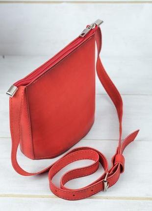 Кожаная женская сумочка эллис, кожа итальянский краст, цвет красный3 фото