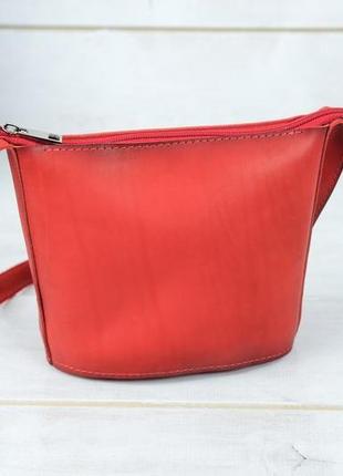 Кожаная женская сумочка эллис, кожа итальянский краст, цвет красный5 фото
