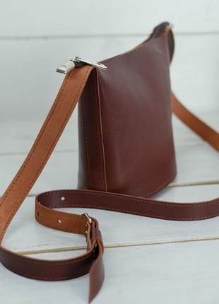 Шкіряна жіноча сумочка елліс, шкіра італійський краст, колір вишня2 фото