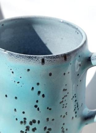 Керамічна блакитна чашка, 400мл4 фото