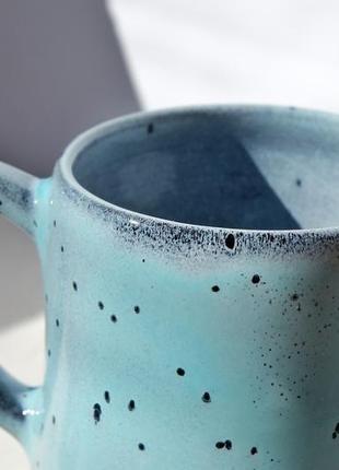 Керамічна блакитна чашка, 400мл7 фото