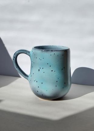 Блакитна керамічна чашка, 400мл2 фото