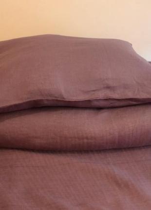 Красивое льняное постельное белье с итальянского льна+екосумка3 фото