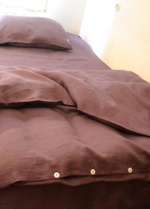Красивое льняное постельное белье с итальянского льна+екосумка1 фото