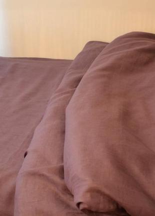 Красивое льняное постельное белье с итальянского льна+екосумка2 фото