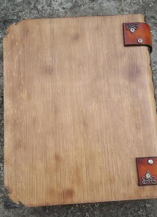 Скринька книжка ретро бірюзова дерев'яна шкатулка для документів скринька-книга в стилі стімпанк5 фото