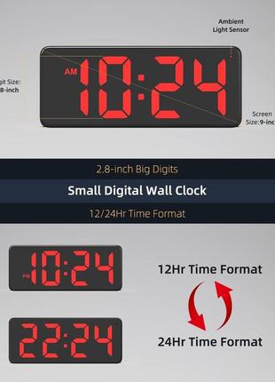 Сток світлодіодний цифровий настінний годинник xuanzit3 фото