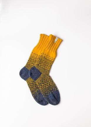 Вязаные носки ручной работы "рассвет"3 фото